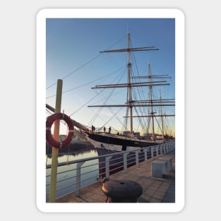 Tall Ship on the River Clyde in Glasgow Sticker